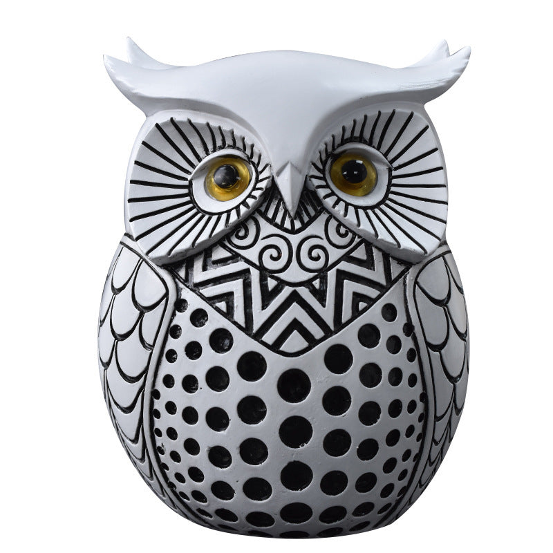 Hoot Shine Owl Animal Resin Craft Ornament Home